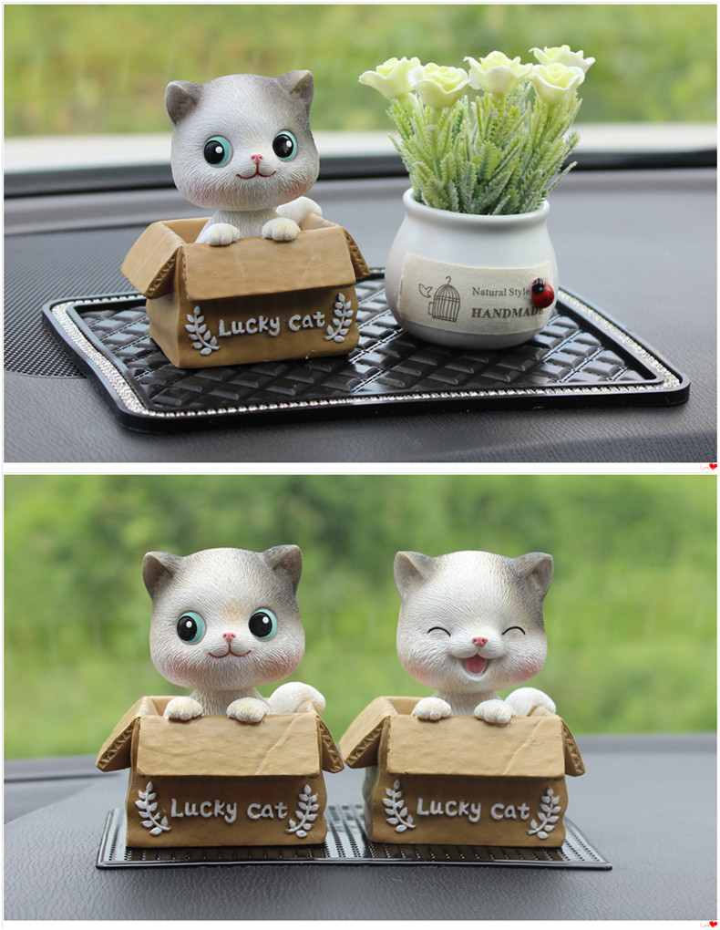 【中国直邮】 RAMBLE 车载摇头摆件 喵小乐A款 呆萌幸运猫