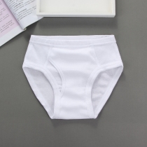 Day Ensemble Boys Classic Pure White Quality Pure Cotton Triangular Briefs Children CUHK Children Students Full Cotton Pure Color Underwear