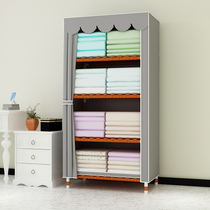 Rental simple wardrobe modern simple commoner cabinet solid wood storage gray multi-layer cabinet small single student dormitory