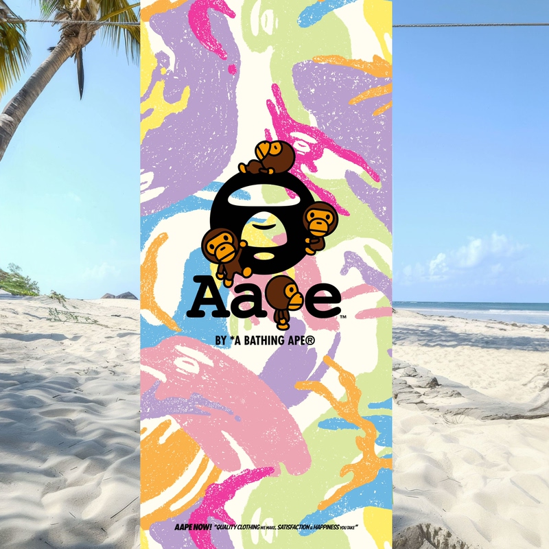 Trendy Brand Bath Towel Bape Beach Towel for Swimming at the Seaside, Running, Fitness, Personalized Fashion Towel, Bath Towel for Travel and Hot Springs