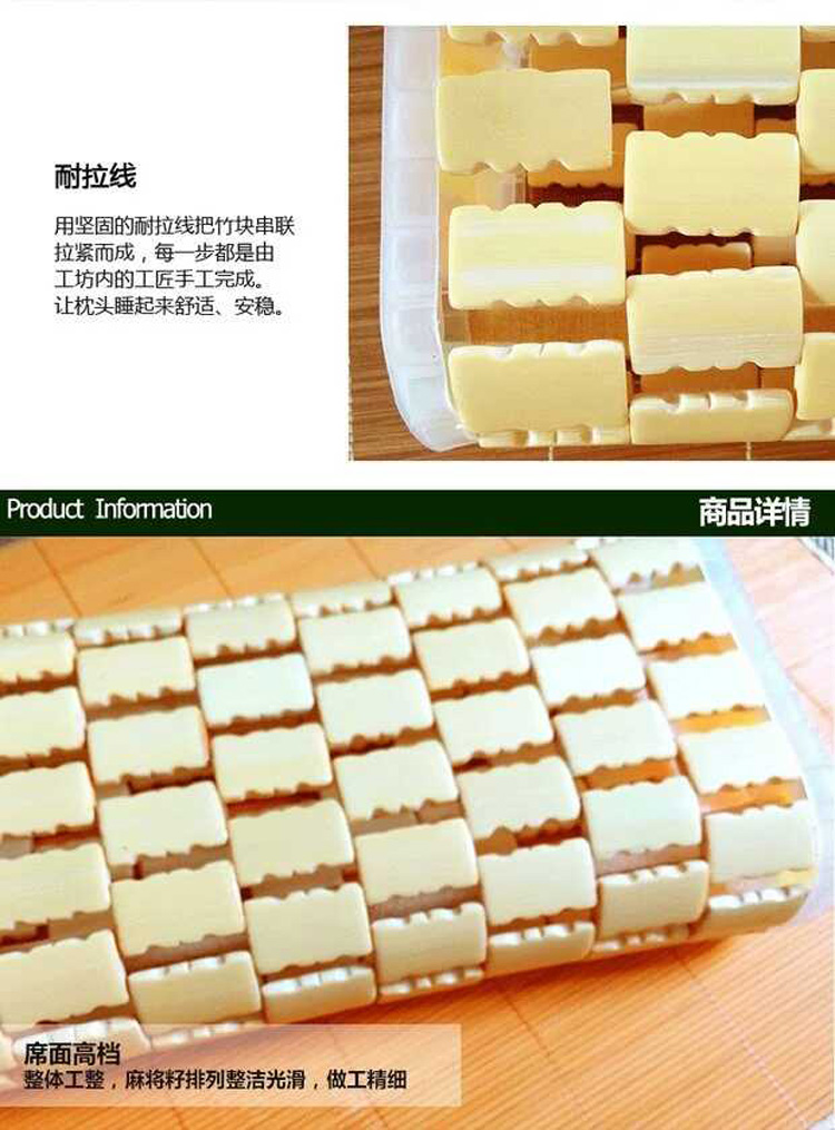 Mùa hè Tre Hollow Mát Gối Mahjong Gối Gối Tre Knit Hấp Thở Cổ Người Lớn Duy Nhất Gối Tre