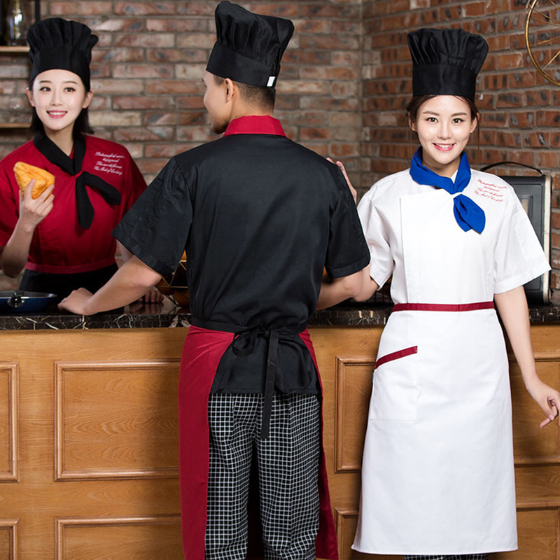 workclothes Chef của ngắn tay mùa hè đàn ông mỏng và phụ nữ vỗ béo tăng bếp khách sạn bếp ăn của nướng quần áo