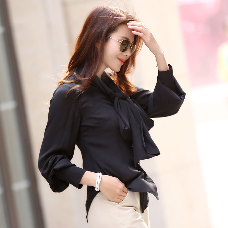 Shirt Lady Sleeve 2022 Spring and Autumn New Butterfly Lantern Lamps Sleeve with Black Sky Sky Copper