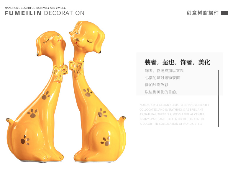 Creative I and contracted household act the role ofing is tasted furnishing articles express dog sitting room ark, ceramics decoration new home soft decoration