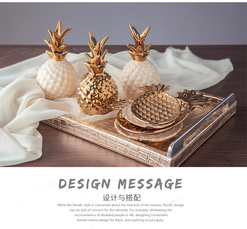 Boreal Europe style creative ceramic pineapple furnishing articles, I and contracted household table sitting room adornment bedroom room