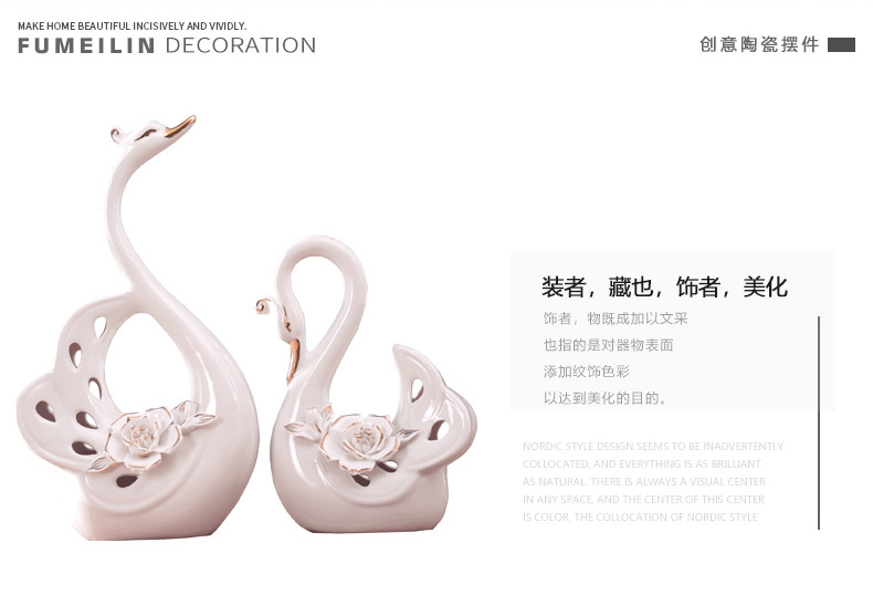 European new home furnishing articles wedding present household act the role ofing is tasted creative living room TV cabinet furnishing articles ceramic fuels the swan