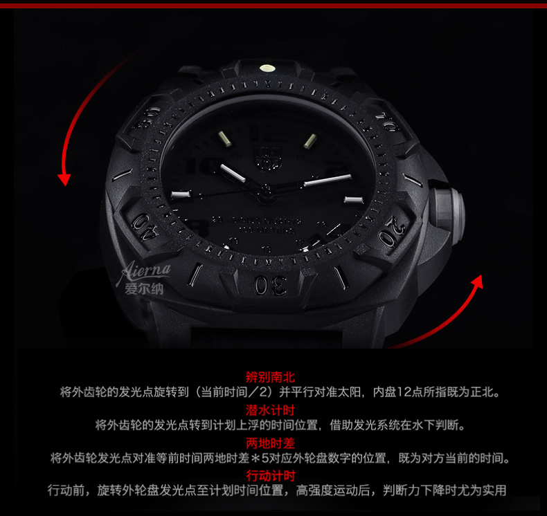 Đồng hồ Luminox 0201.bo không thấm nước Bàn quân sự Thụy Sĩ Lei Meinuo 0215 ngoài trời đa chức năng quân đội quạt đồng hồ nam - Giao tiếp / Điều hướng / Đồng hồ ngoài trời đồng hồ casio nữ