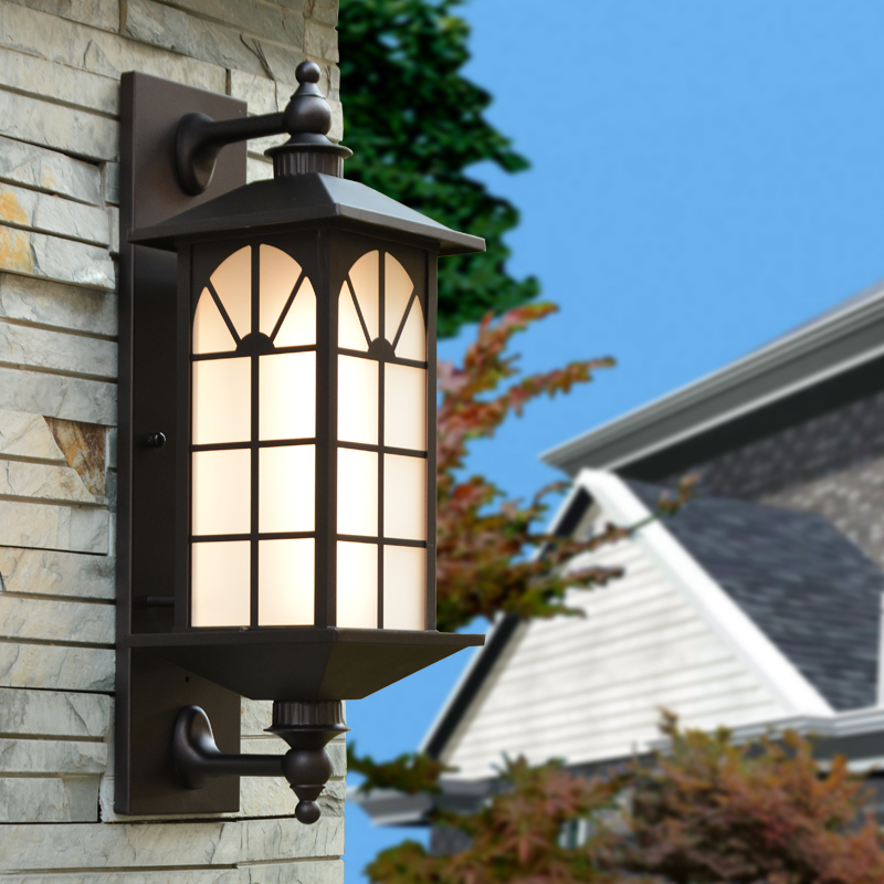 Antique simple antique wall lamp corridor New Chinese style exterior wall lights Villa garden lights Landscape lights Door rutai lights