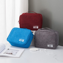 Electronic storage bag polyester cation multifunctional digital package data cable charging Treasure Grid earphones blue toothpaste