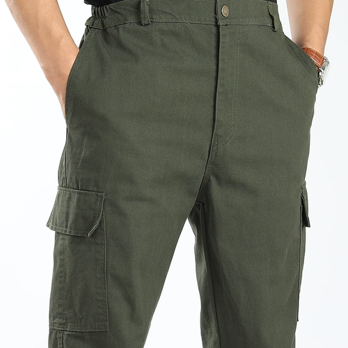 Мужские хлопковые износостойкие штаны для работы, увеличенная толщина, свободный прямой крой