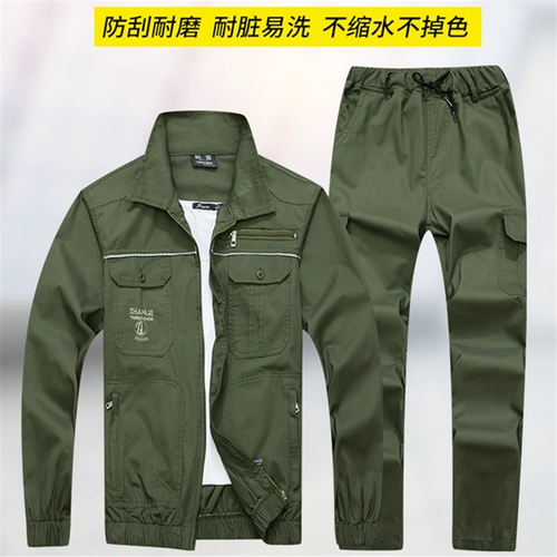 Летний износостойкий хлопковый тонкий камуфляжный комбинезон, защита от ожогов