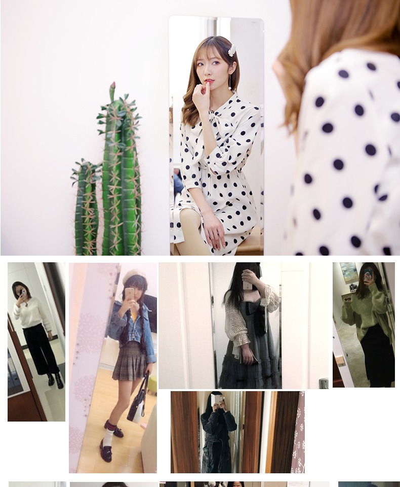Gương dán thay đồ gương hộ gia đình đơn giản sàn gương phòng ngủ phù hợp gương ký túc xá treo tường gương tường gương dài - Gương gương bàn phấn