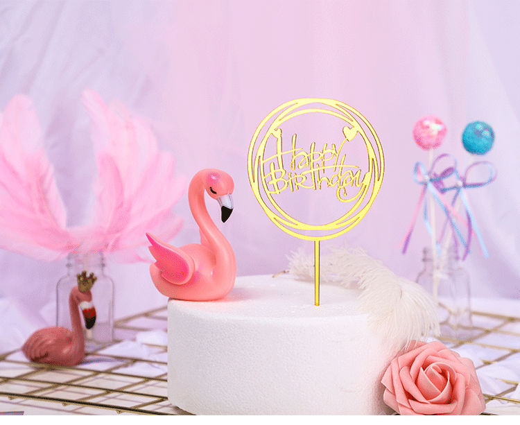 Net bánh đỏ trang trí gương acrylic chèn bóng bàn tráng miệng Flamingo trang trí trang trí - Trang trí nội thất trang trí phòng ngủ nhỏ