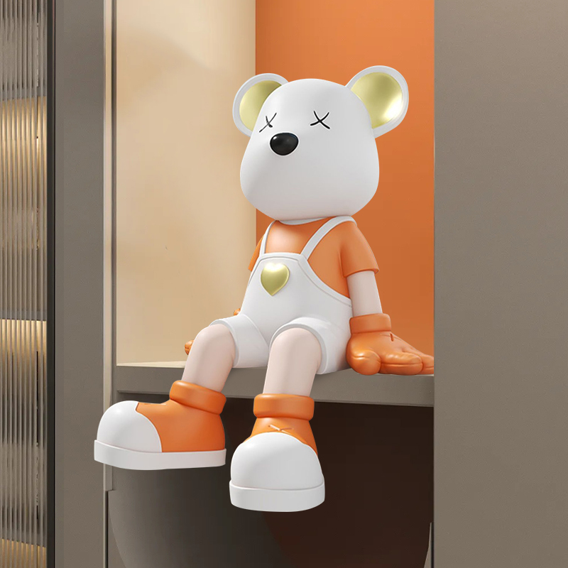 Creative Plush Toy with Heart-Shaped Overalls, Sitting Posture, Violent Bear, Large Floor Decoration for Living Room, Entrance, Tv Cabinet, Housewarming Gift Creative Plush Toy with Heart-Shaped Overalls, Sitting Posture, Violent Bear, Large Floor Decoration for Living Room, Entrance, Tv Cabinet, Housewarming Gift