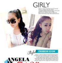 Wiggle female highlighting color big scroll ponytail simulation person Japanese Harajuku tie dye gradient tie long and short pear flower