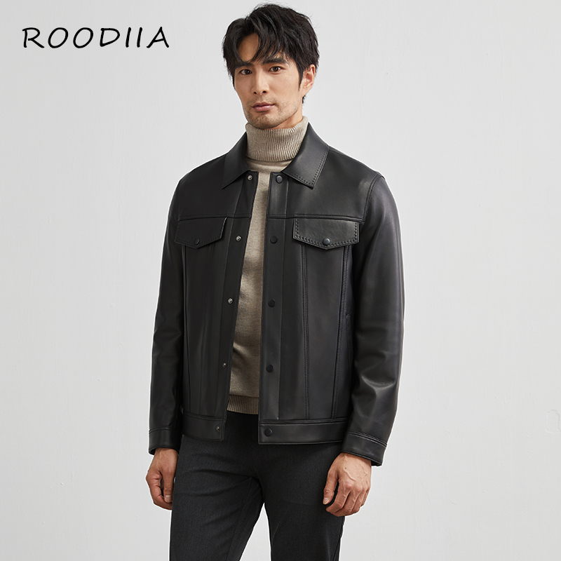 2026 Autumn/Winter New High-End Sheepskin Haining Genuine Leather Jacket Thickened Goose down Turn-Down Collar Coat for Men 2026 Autumn/Winter New High-End Sheepskin Haining Genuine Leather Jacket Thickened Goose down Turn-Down Collar Coat for Men