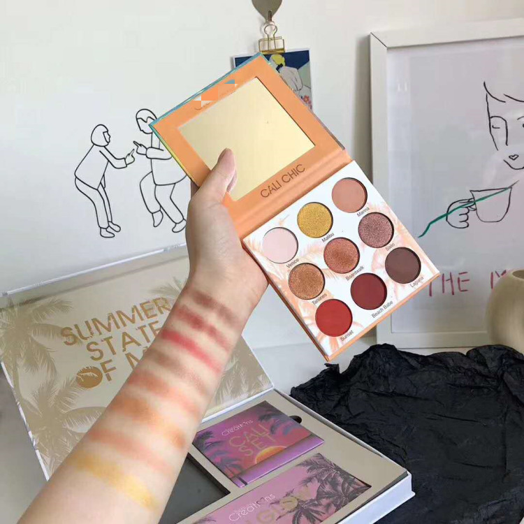Ins siêu lửa rung với màu bí ngô Chic bóng mắt ba trong một bộ chín màu mắt cao đĩa - Bóng mắt bảng phấn mắt