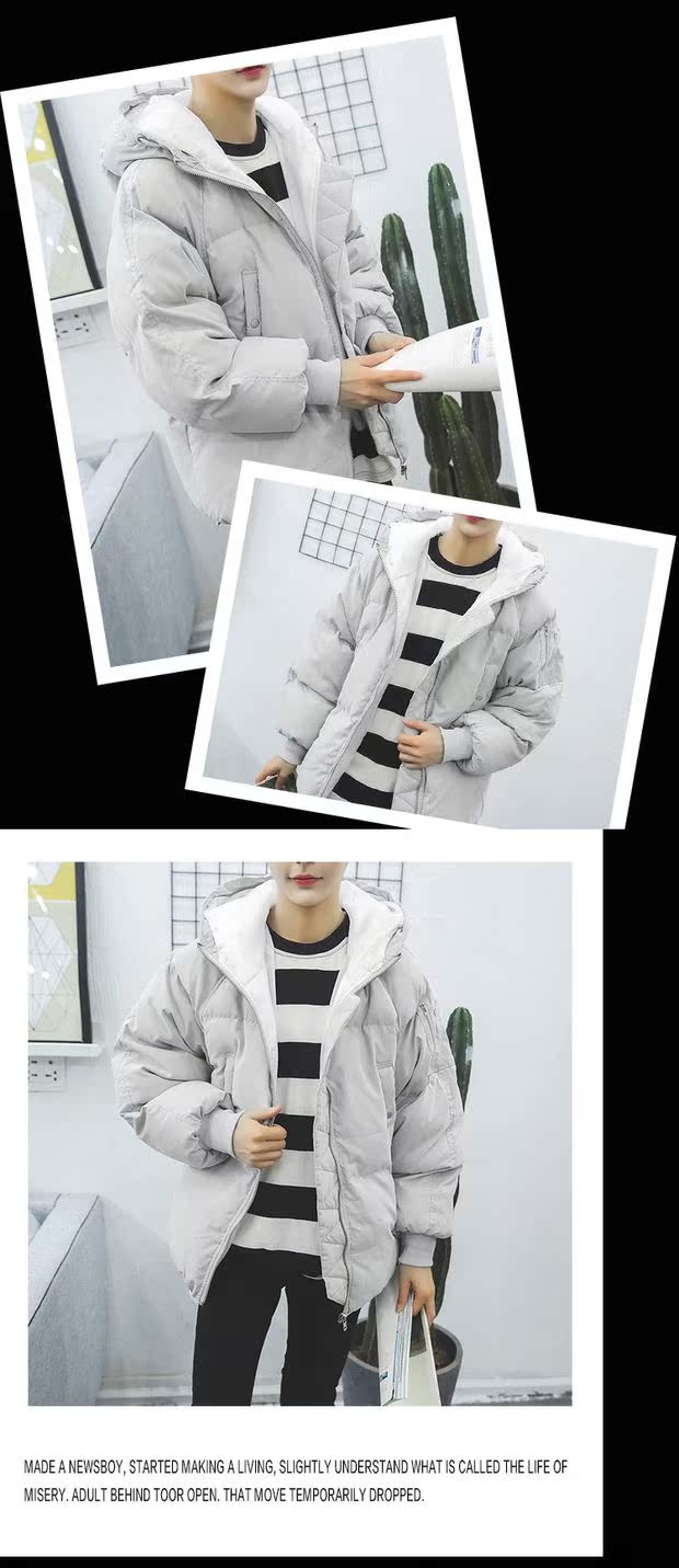 Áo khoác mùa đông nam dày cotton áo khoác bánh mì cotton ngắn quần áo sinh viên gió bf phiên bản Hàn Quốc của xu hướng đôi nam cotton áo khoác couple tx