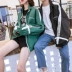 Áo khoác cotton mùa đông Phiên bản Hàn Quốc của áo khoác mỏng nam và nữ trong phần dài của đầu gối trùm xuống áo khoác cotton nam áo khoác mlb Trang phục Couple