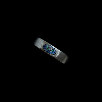Vintage retro fingertip blue lotus ring qinglian burnt blue ring