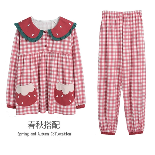 Летняя пижама, осенний хлопковый брендовый милый японский комплект, эффект подтяжки