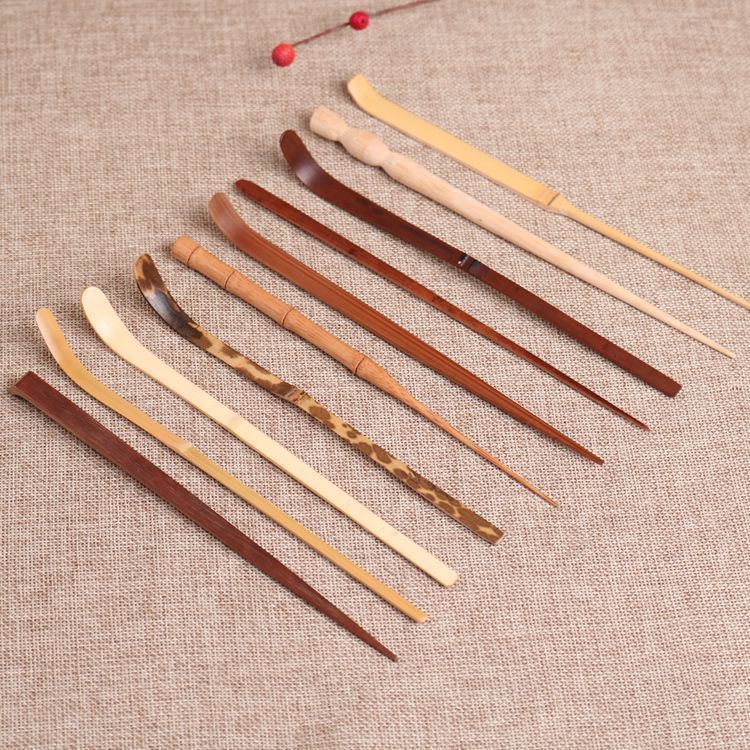 竹 茶则 碳化竹制茶则茶针梅兰竹菊两件套茶则茶拨醒茶取茶配件分茶勺