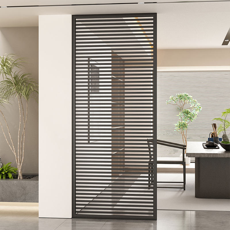 Simple Modern Metal Grid Screen Partition for Living Room, Office, Wabi-Sabi Style Dining Room, Entryway, Home Use