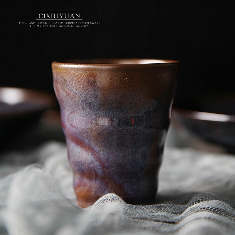 Variable glaze large - sized purple kung fu tea cups personal master sample tea cup single cup of tea light purple sand cup bowl cups