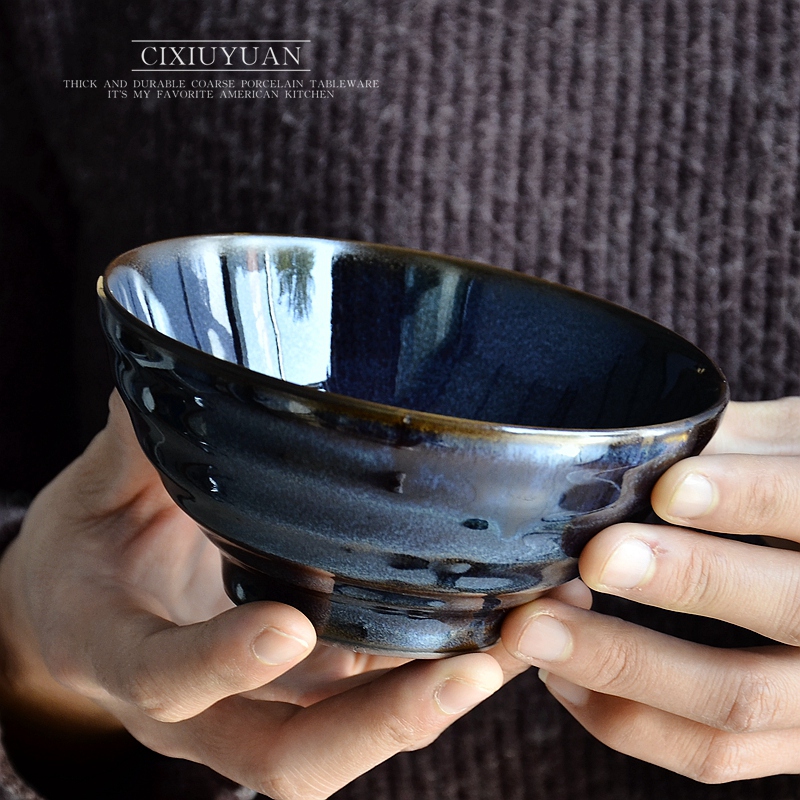 Ceramic bowl with Japanese creative such as soup rainbow such as bowl under the glaze color violet arenaceous bowl ou eat bowl bowl bowl