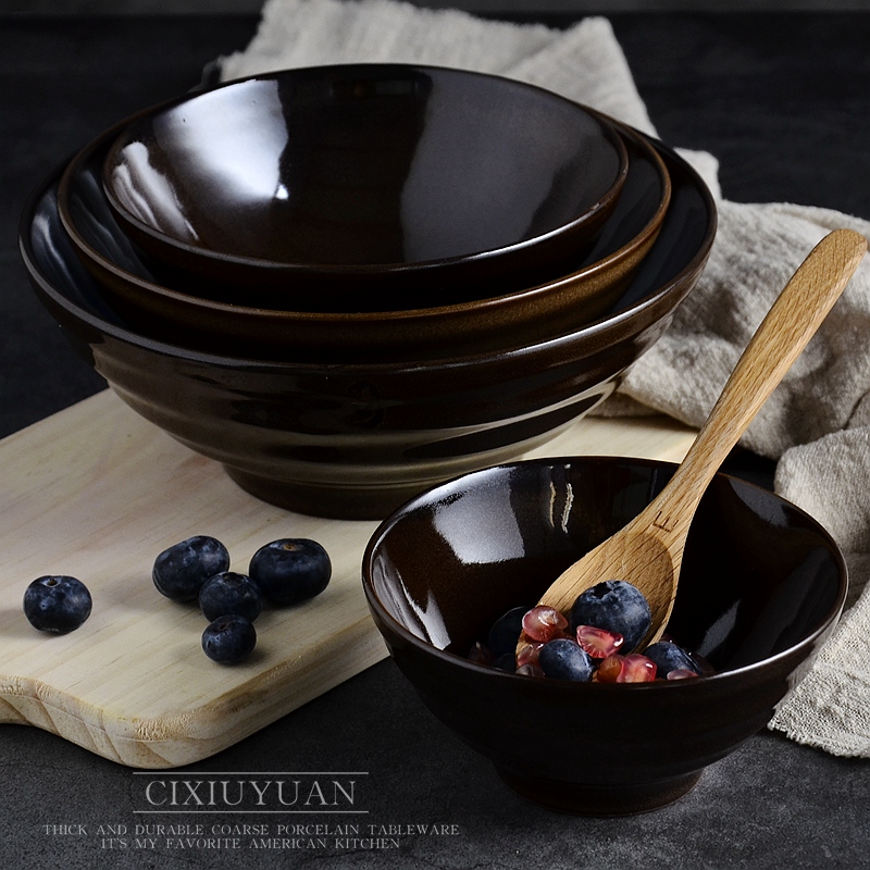 Ceramic bowl with Japanese creative such as soup rainbow such as bowl under the glaze color violet arenaceous bowl ou eat bowl bowl bowl