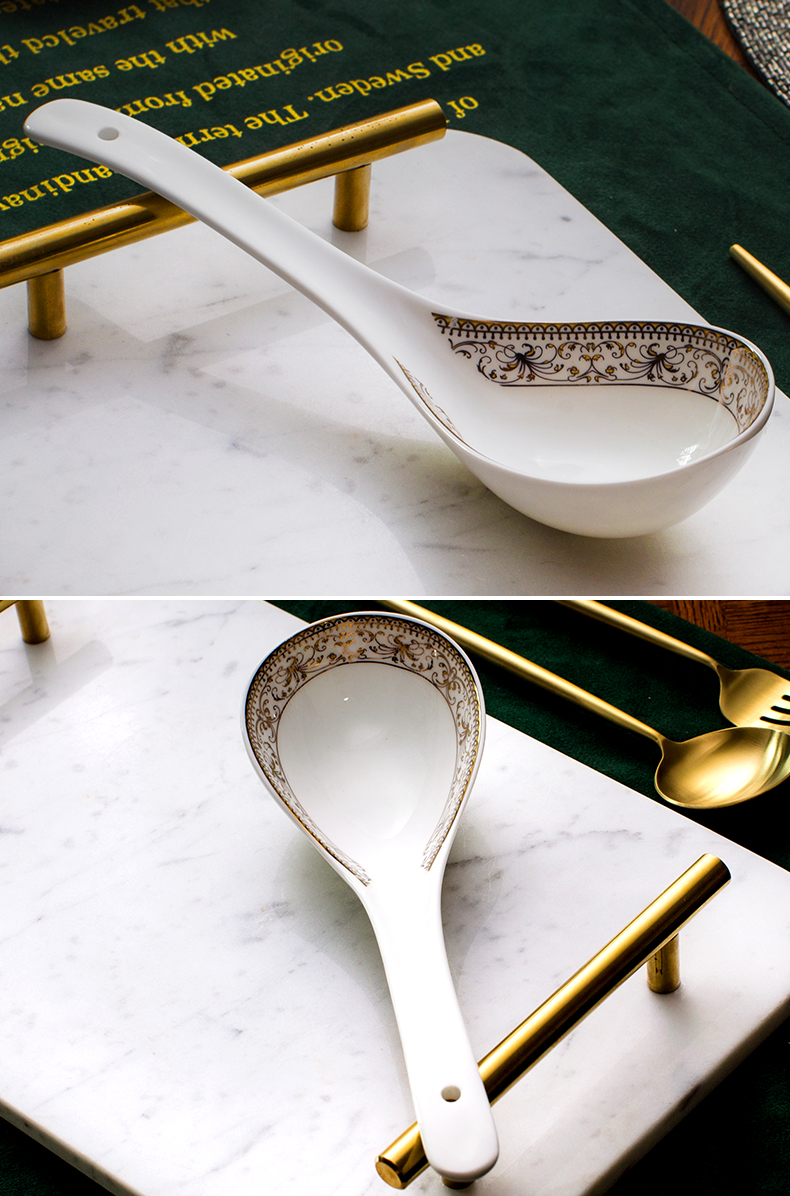 Sheng 's spoon, spoon stir long - handled spoon run ipads China big spoon, spoon, run ceramic tableware