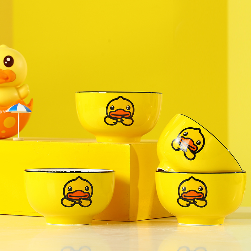 Bduck yellow duck ceramic dishes suit household creative cartoon character lovely tableware combinations dishes