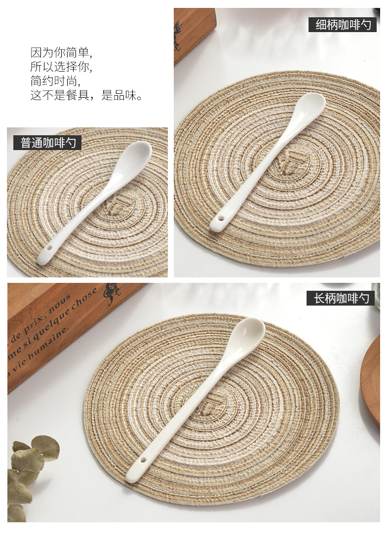 Spoon, ceramic household porcelain run big Spoon, soup wooden Spoon, large - sized long handle porridge porridge Spoon run ceramics