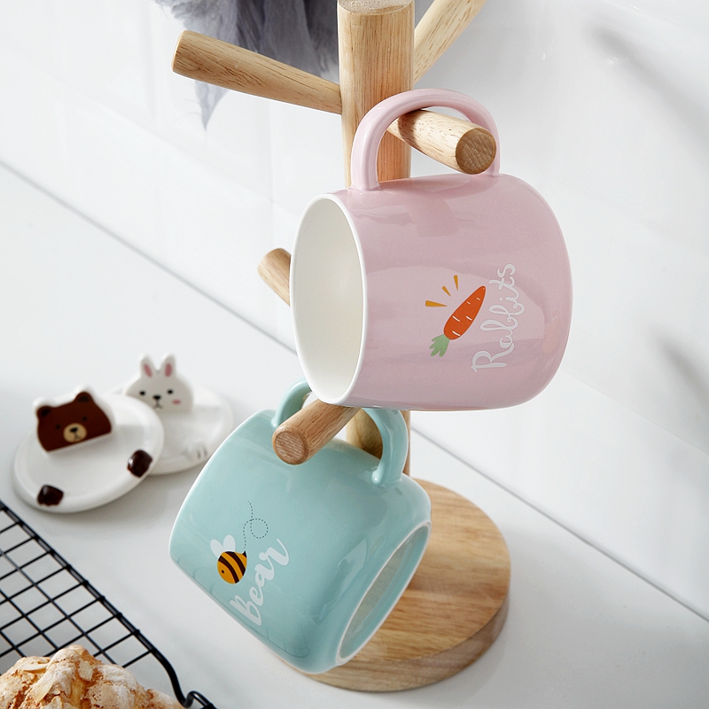 Creative move with cover glass ceramic keller spoon tide lovers ultimately responds a cup of coffee cup men 's and women' s cup