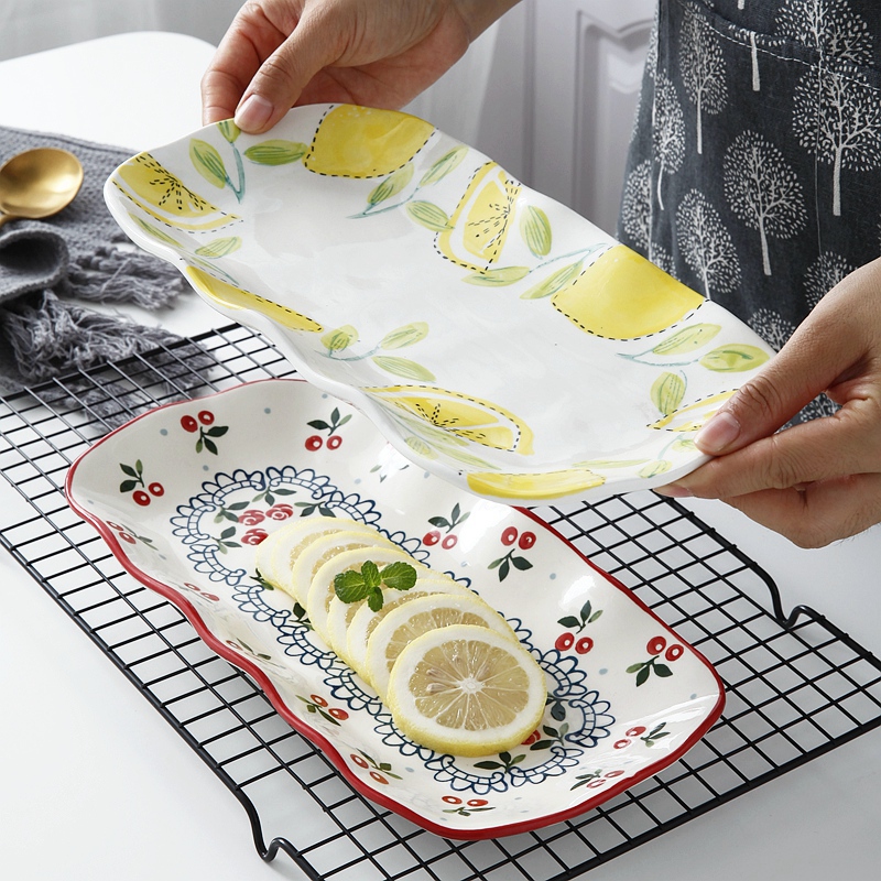 Japanese dish breakfast dish hand - made ceramic fish sushi plate are sweet dish plate dessert plate with rectangle and fish dish