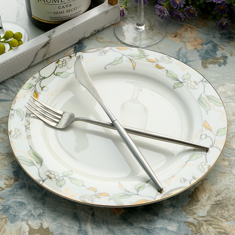 Ipads porcelain plate flat ceramic plate disc plate beefsteak disc cake dish plate tableware