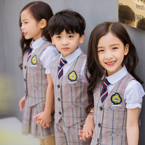 School uniform set primary school children graduation uniform short sleeve British summer three sets