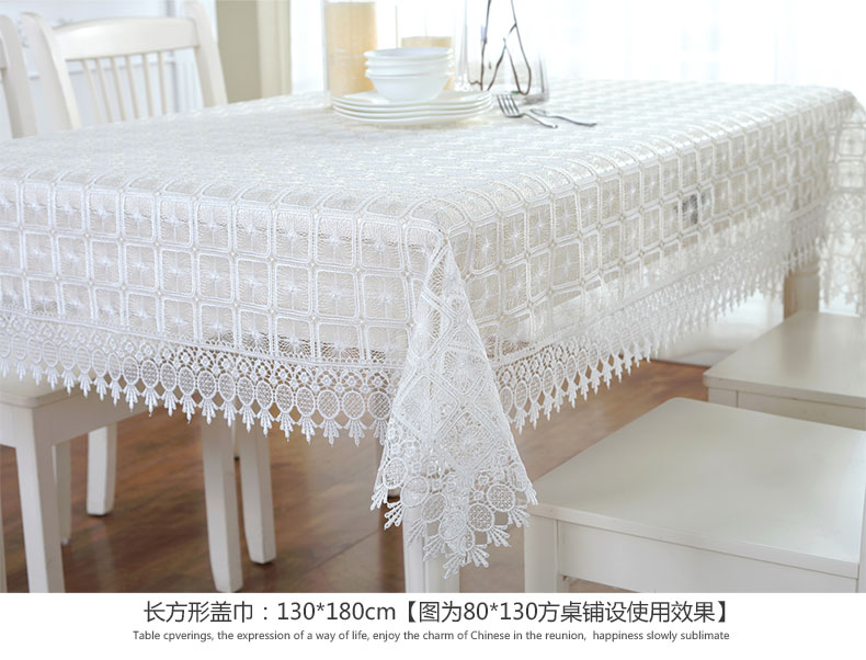 Vải trắng tinh khiết khăn trải bàn đơn giản hiện đại bàn cà phê vải khăn trải bàn hộ gia đình hình chữ nhật khăn trải bàn vải châu Âu - Khăn trải bàn khan trải bàn
