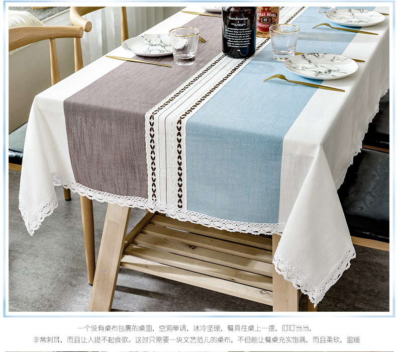 Lưới Bắc Âu in khăn trải bàn bằng vải cotton và vải lanh nhỏ tươi hiện đại tối giản nhà ăn khăn trải bàn văn học bàn cà phê vải - Khăn trải bàn tấm trải bàn ăn
