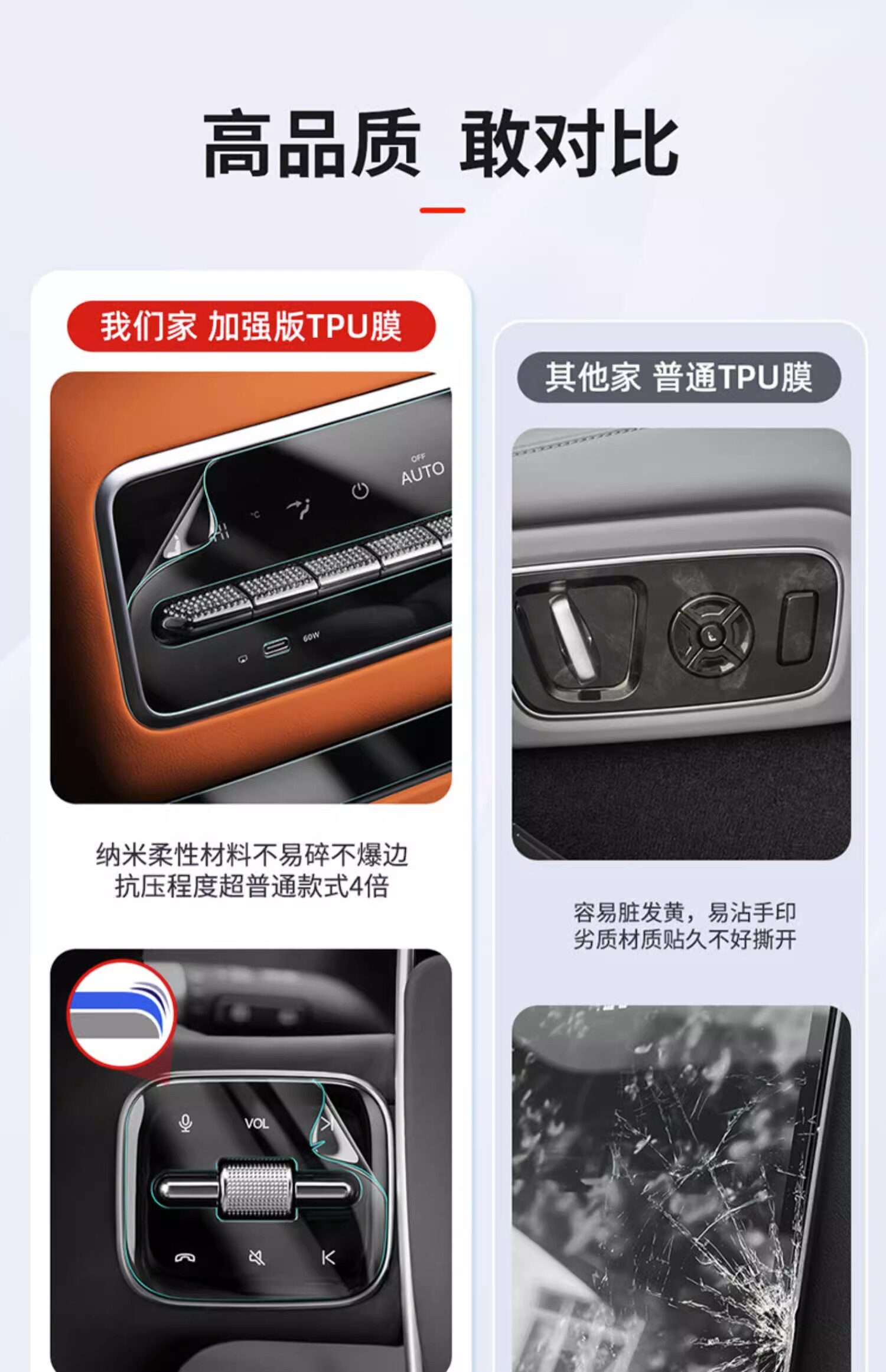 Special ideal L6L7L8L9 car interior steering wheel button transparent tpu modified anti-scratch TPU protective film