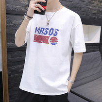 Short sleeve T-shirt men Korean version of round neck casual half sleeve summer Tide brand loose base shirt size thin clothes