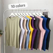 Mens fitness T-shirt thin personality trend hip-hop shoulder mens summer loose vest tide card ins sports wear T