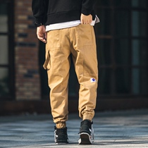 Work pants mens spring and autumn season Chauffles bunches pants Korean version trendy trackpants Tide Cards Easy to Relax Casual Long Pants