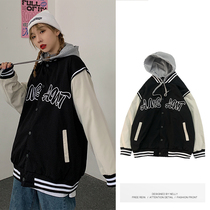 Harajuku style baseball uniform female ins tide spring and autumn Korean students loose Joker thin couple tide jacket jacket