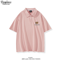 College style polo shirt short sleeve T-shirt female summer cotton loose Japanese port style retro student shirt half sleeve ins tide