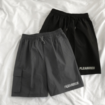 Hip-hop overalls shorts Women summer loose Japanese bf wind students straight tube Hong Kong flavor thin sports five-point pants tide ins