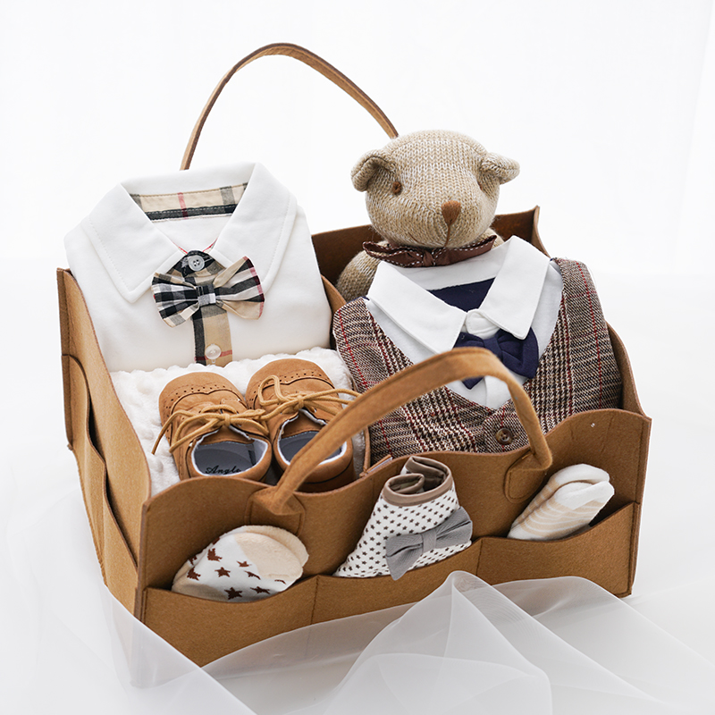 Hong Kong Summer Suit Newborn Baby Clothes Gift Box Boys Full Moon Baby Supplies Year One Gift Spring and Autumn