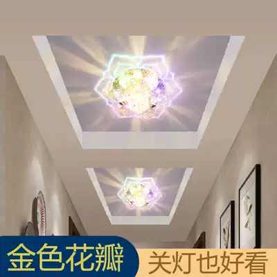 Golden petal LED aisle light Crystal corridor light Simple modern embedded entrance light Ceiling spotlight