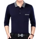 Áo thun nam tay ngắn và trung niên nam ngắn tay mùa thu áo khoác dài tay mùa thu ngoài mặc áo cotton áo thun 