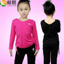 Spring and Autumn Childrens Dance Clothes Girls Dance Costume Childrens Latin Dance Practice Costume Chinese Dance Dancing Clothes Long Sleeve